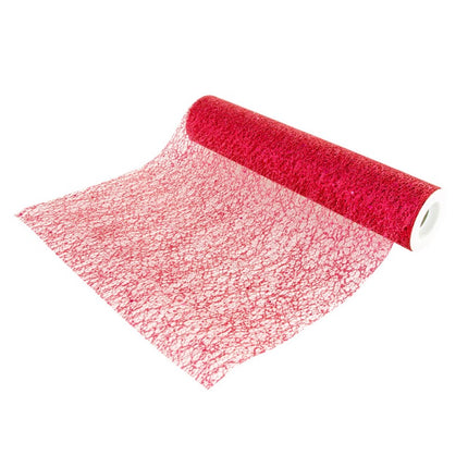 Chemin de table rouge pailleté 5m