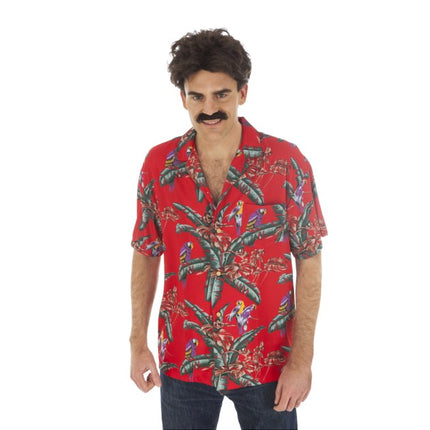 Chemise Magnum rouge à imprimé tropical