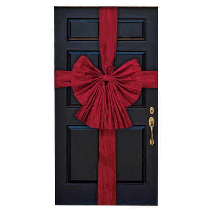 Noeud de porte en velours rouge 50cm x 3cm x 55cm
