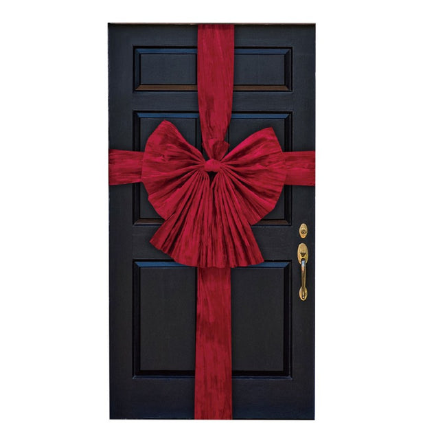 Noeud de porte en velours rouge 50cm x 3cm x 55cm