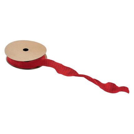 RUBAN ROUGE FROISSÉ 2,5 CM X 10 M