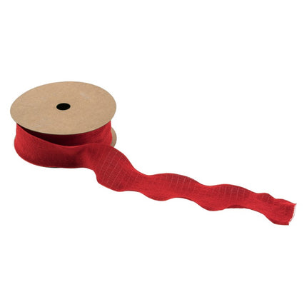 RUBAN ROUGE FROISSÉ 4 CM X 10 M