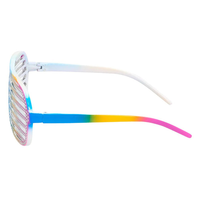 Regenboog Bril Gesptreept Glitters van Boland koop je bij Partywinkel