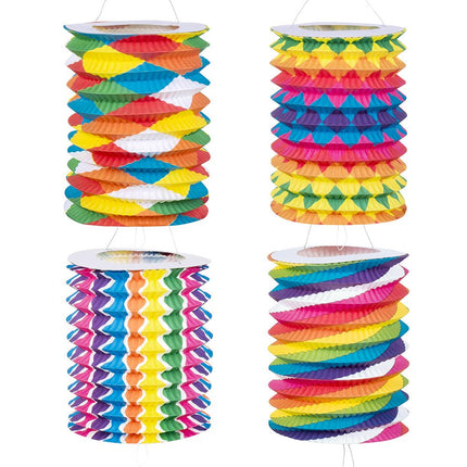 Regenboog Lampionnen Trek 16cm 12st van Boland koop je bij Partywinkel