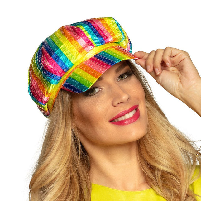 Regenboog Pet Glitter van Boland koop je bij Partywinkel