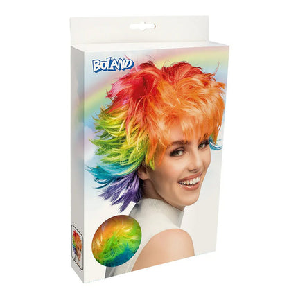 Regenboog Pruik Kort Punk van Boland koop je bij Partywinkel