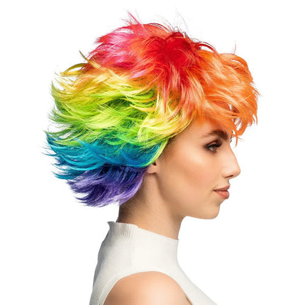 Regenboog Pruik Kort Punk van Boland koop je bij Partywinkel