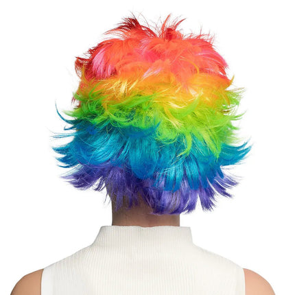 Regenboog Pruik Kort Punk van Boland koop je bij Partywinkel