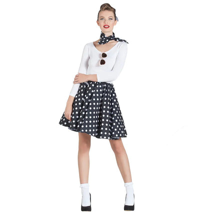 Rock N Roll 50S Jurk Zwart Wit Dames van Boland koop je bij Partywinkel