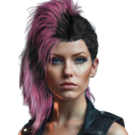 Rocker Pruik Roze/Zwart van Fiestas Guirca koop je bij Partywinkel