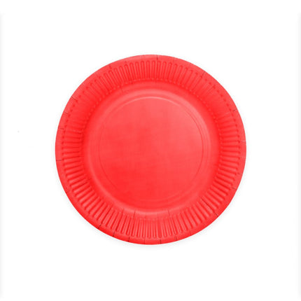 Rode Borden Papier 23cm 16st van WeFiesta koop je bij Partywinkel
