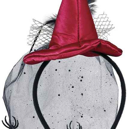 Rode Halloween Haarband Heksenhoedje van Fiestas Guirca koop je bij Partywinkel