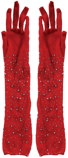 Rode Handschoenen Glitters 30cm - Partywinkel - 8434077270554