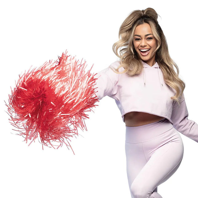 Rode Pompom 34cm van Boland koop je bij Partywinkel