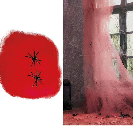 Rode Spinnenweb 60g van Fiestas Guirca koop je bij Partywinkel