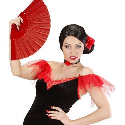 Rode Waaier Stof van Widmann koop je bij Partywinkel