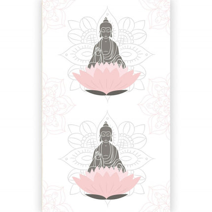 Chemin de table rose blanc crème Buddha 5m