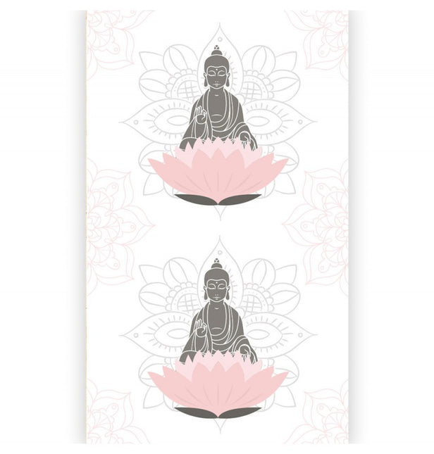 Chemin de table rose blanc crème Buddha 5m
