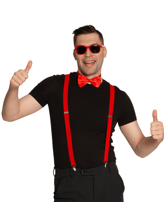 Rood Accessoireset 3 delig van Partychimp koop je bij Partywinkel