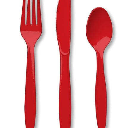 Rood Bestek Plastic 24st van Creative Converting koop je bij Partywinkel