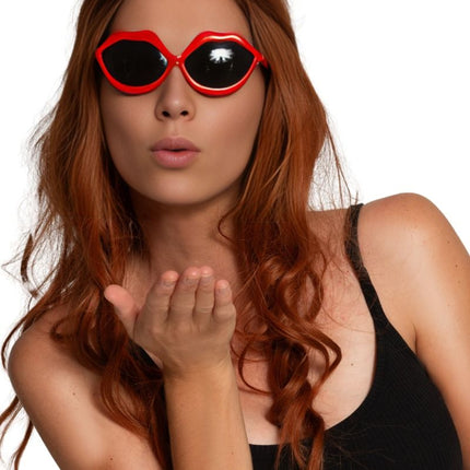 Rood Bril Lippen van Partychimp koop je bij Partywinkel