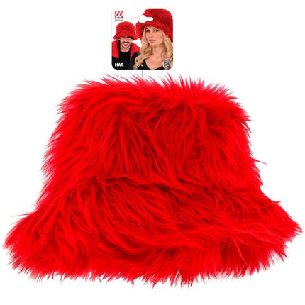 Rood Bucket Hat Pluche van Widmann koop je bij Partywinkel