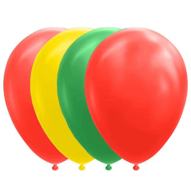 Rood Groen Gele Ballonnen 30cm 100st van WeFiesta koop je bij Partywinkel
