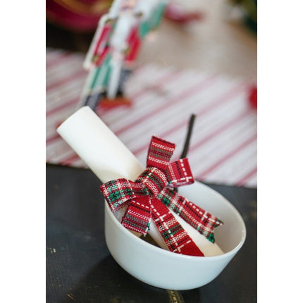 Rood Groene Strik Schotse Ruit 10cm 3st van CHAKS koop je bij Partywinkel