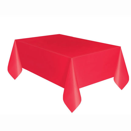Rood Tafelkleed Plastic 2,74m van Unique koop je bij Partywinkel