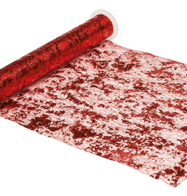 Rood Tafelloper Shiny 5m van CHAKS koop je bij Partywinkel