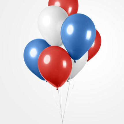 Rood Wit Blauwe Ballonnen 30cm 10st van WeFiesta koop je bij Partywinkel