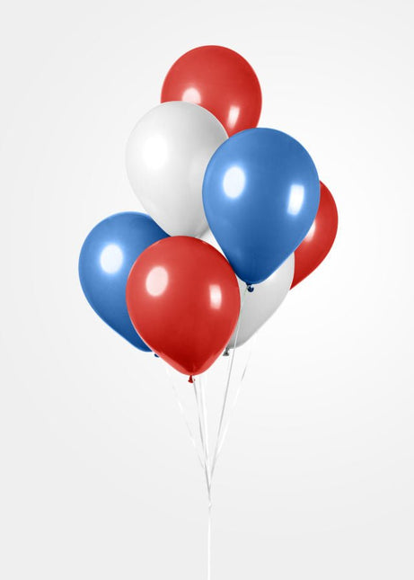 Rood Wit Blauwe Ballonnen 30cm 10st van WeFiesta koop je bij Partywinkel
