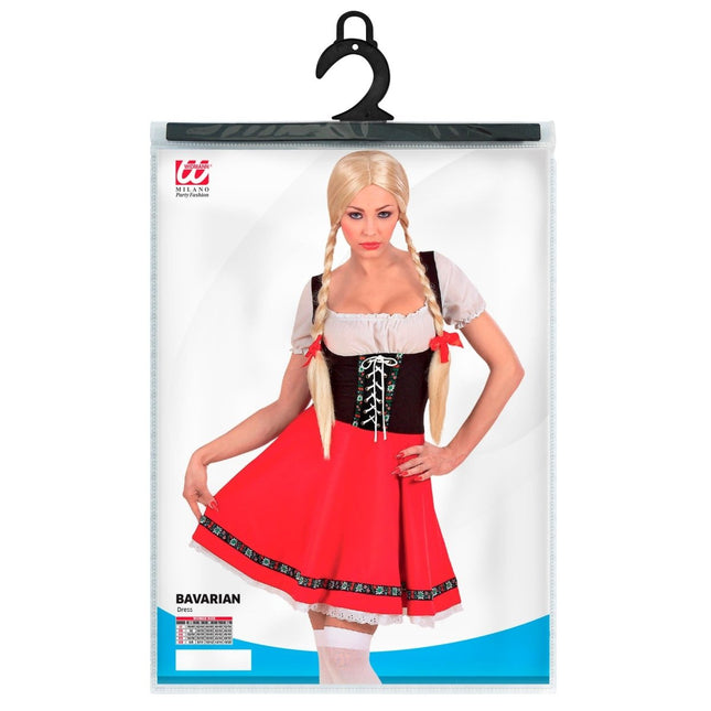 Rood Witte Dirndl Jurk Oktoberfest Dames van Widmann koop je bij Partywinkel