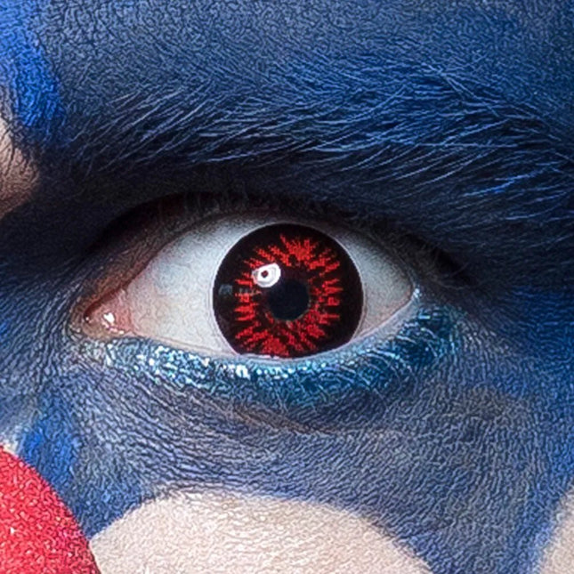 Rood Zwarte Kleurlenzen Clown van Boland koop je bij Partywinkel