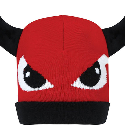 Rood Zwarte Muts Duivel Met Ogen van Fiestas Guirca koop je bij Partywinkel