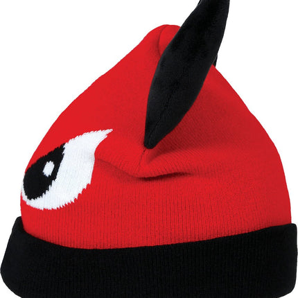 Rood Zwarte Muts Duivel Met Ogen van Fiestas Guirca koop je bij Partywinkel