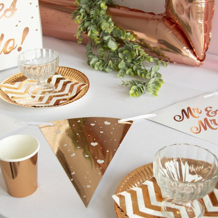 Rose Gouden Bekers Metallic Karton 250ml 8st van Folat koop je bij Partywinkel