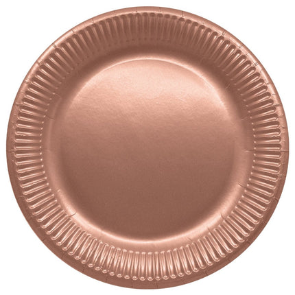 Rose Gouden Borden 23cm 8st van Procos koop je bij Partywinkel