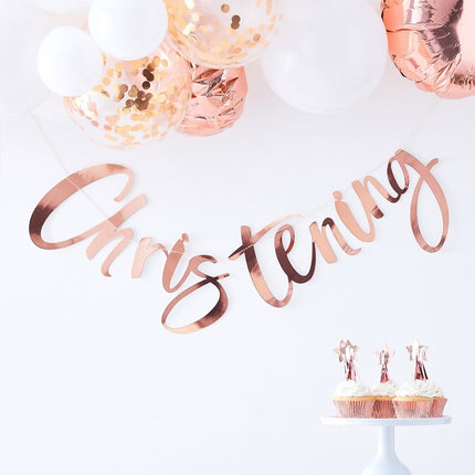Rose Gouden Doopfeest Slinger Christening 1,5m van Ginger Ray koop je bij Partywinkel