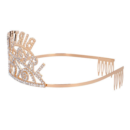 Rose Gouden Haarband Birthday Girl Metaal van Boland koop je bij Partywinkel