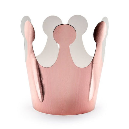 Rose Gouden Kroon 6cm 6st van Partydeco koop je bij Partywinkel