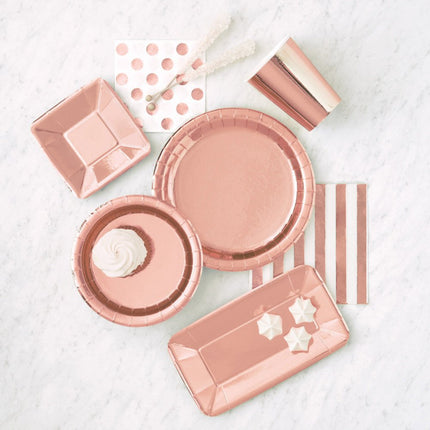 Rose Gouden Servetten Stippen 25cm 16st van Unique koop je bij Partywinkel