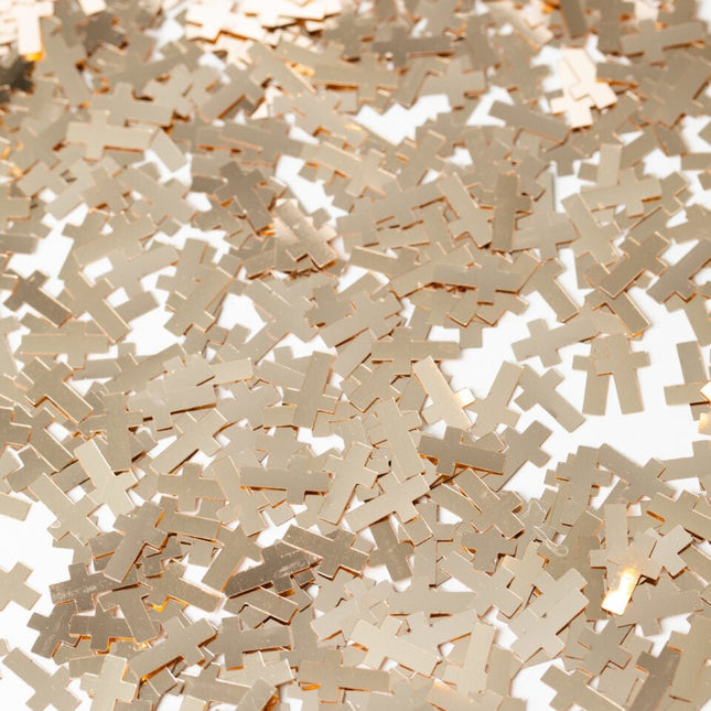 Rose Gouden Tafelconfetti Kruis 14g van WeFiesta koop je bij Partywinkel