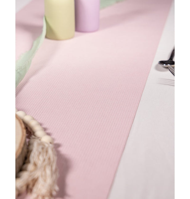 Chemin de table rose en velours 3m