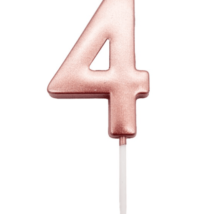 Roségouden Cijferkaars 4 van Unique koop je bij Partywinkel