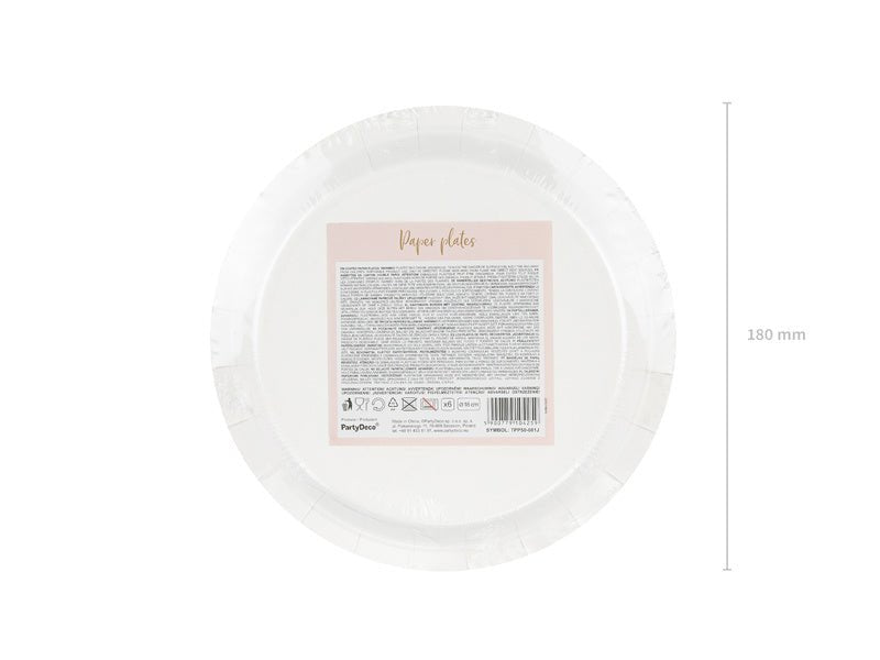 Roze Borden Gouden Stippen 18cm 6st van Partydeco koop je bij Partywinkel