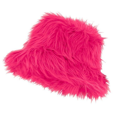 Roze Bucket Hat Pluche van Widmann koop je bij Partywinkel