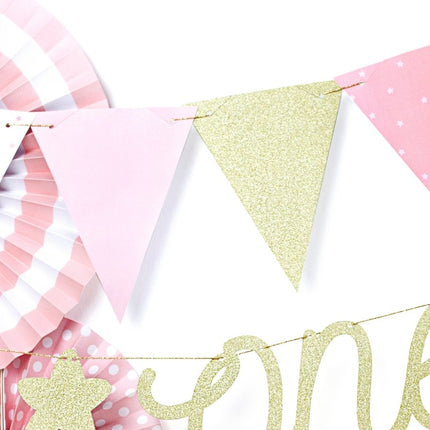 Roze Gouden Slingers 1,3m van Partydeco koop je bij Partywinkel