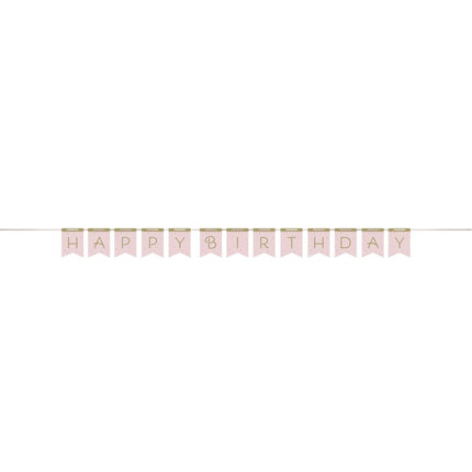 Roze Happy Birthday Letterslinger 2,1m van Creative Converting koop je bij Partywinkel
