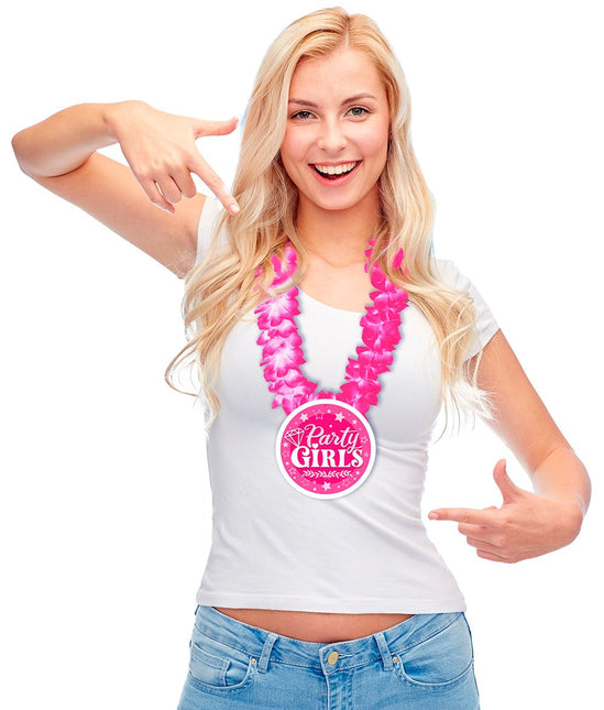 Roze Hawaii Krans Party Girls - Partywinkel - 8434077312056